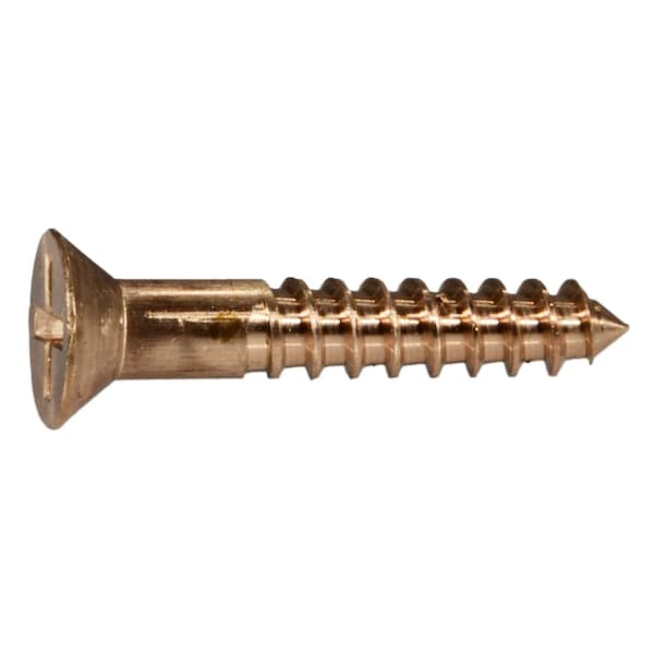 Midwest Fastener Wood Screw, #12, 1-1/4 in, Bronze Steel Flat Head Phillips Drive, 3 PK 931008 - main